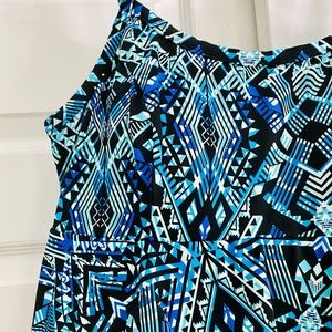 A shore fit blue aztec swimsuit top